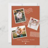 Cartes Pour Fêtes Annuelles Timbre de photo de famille chaleureuse moderne (Devant)