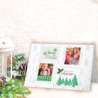 Timbres de colis postal et arbre de Noël