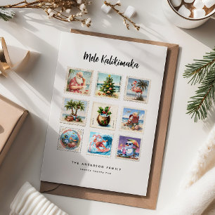 Cartes Pour Fêtes Annuelles Timbres Tropicaux Mele Kalikimaka