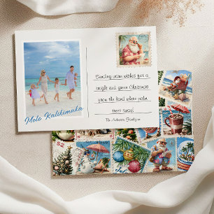 Cartes Pour Fêtes Annuelles Timbres Tropicaux Photo Mele Kalikimaka