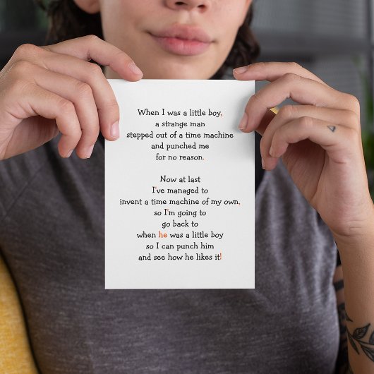 Cartes Pour Fêtes Annuelles Time Machine Travel Funny Future Sci-Fi Joke Humou