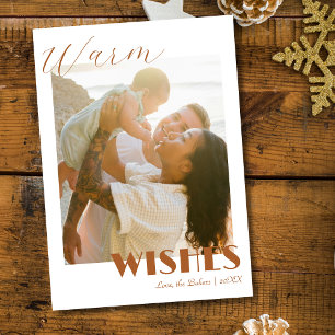 Cartes Pour Fêtes Annuelles Timeles Brown Vœux Deux Famille de plage Photo