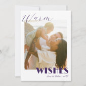 Cartes Pour Fêtes Annuelles Timeles Purple Warm Wishes Two Beach Family Photo (Devant)
