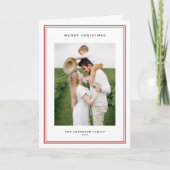 Cartes Pour Fêtes Annuelles Timeless Red Double Frontière Photo Noël (Devant)