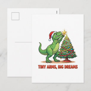 Cartes Pour Fêtes Annuelles Tiny Arms Big Dreams T-Rex Sapin de Noël