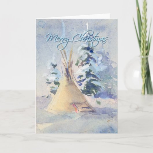 Cartes Pour Fêtes Annuelles TIPI de NEIGE de JOYEUX NOËL par SHARON SHARPE (Devant)