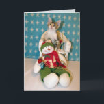 Cartes Pour Fêtes Annuelles Tippy's Snowman - Chat / Kitten Christmas Card<br><div class="desc">Tippy est impatient de Noël ! Elle est si heureuse d'avoir eu une merveilleuse maman Foster et secourue d'une vie dans la rue,  et maintenant elle a trouvé sa maison pour toujours !</div>