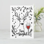 Cartes Pour Fêtes Annuelles Tipsy et Bright Deer (Debout devant)