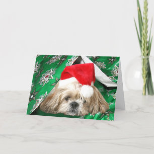 Cartes Pour Fêtes Annuelles Tired Christmas Shih Tzu