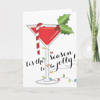 Cartes Pour Fêtes Annuelles 'Tis la saison à être cocktail gai de vacances