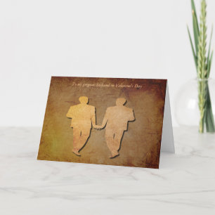 Cartes Pour Fêtes Annuelles Tissu Vintage foncé Rustique Mari gay Valentine