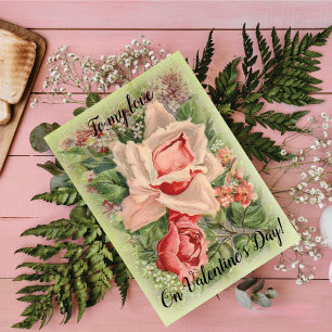 Cartes Pour Fêtes Annuelles To My Love on Valentine's Day Floral Victorian