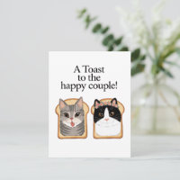 Toast Au Joyeux Couple Drôle Mariage Chat Engager