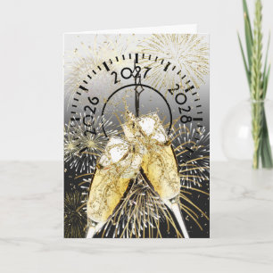 Cartes Pour Fêtes Annuelles Toast de Champagne Nouvel An 2027