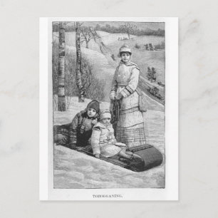 Cartes Pour Fêtes Annuelles Tobagonning Vintage de Noël victorien