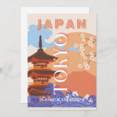Cartes Pour Fêtes Annuelles Tokyo Japan Travel Art (Devant / Derrière)