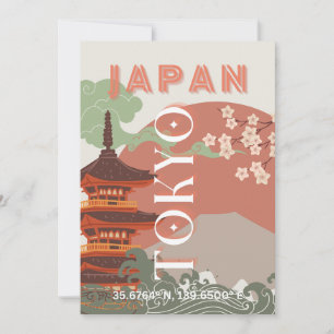 Cartes Pour Fêtes Annuelles Tokyo Japan Travel Art, Retro Travel Art