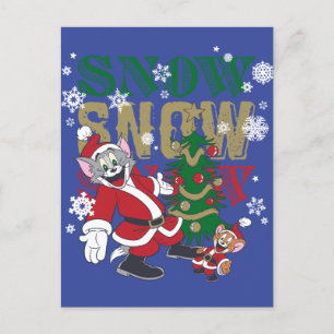 Cartes Pour Fêtes Annuelles Tom et Jerry Santas By The Tree