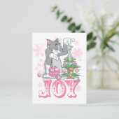 Cartes Pour Fêtes Annuelles Tom, Jerry et Nibbles décorent la joie (Debout devant)