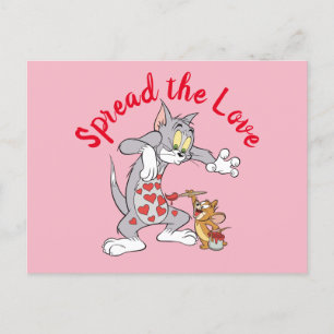 Cartes Pour Fêtes Annuelles Tom & Jerry Peignant des Cœurs de la Saint-Valenti