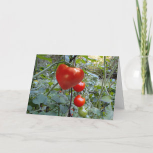 Cartes Pour Fêtes Annuelles Tomate en forme de coeur aucun message