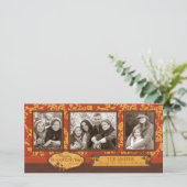 Cartes Pour Fêtes Annuelles Tombe fleurie en couleur d'automne chaude (Debout devant)