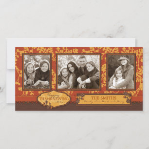 Cartes Pour Fêtes Annuelles Tombe fleurie en couleur d'automne chaude