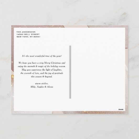 Cartes Pour Fêtes Annuelles Tons mauve et Parties scintillant Accents Photo No (Dos)