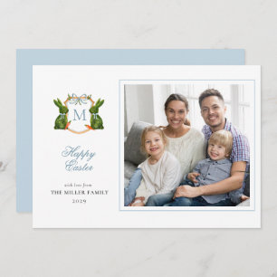 Cartes Pour Fêtes Annuelles Topiary Bunny Monogramme Photos de Pâques