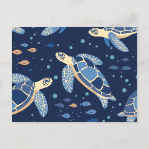 Cartes Pour Fêtes Annuelles Tortue de mer