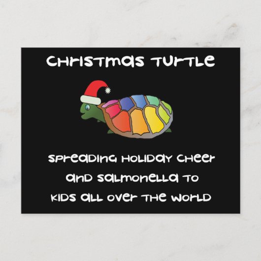 Cartes Pour Fêtes Annuelles Tortue de Noël (Devant)