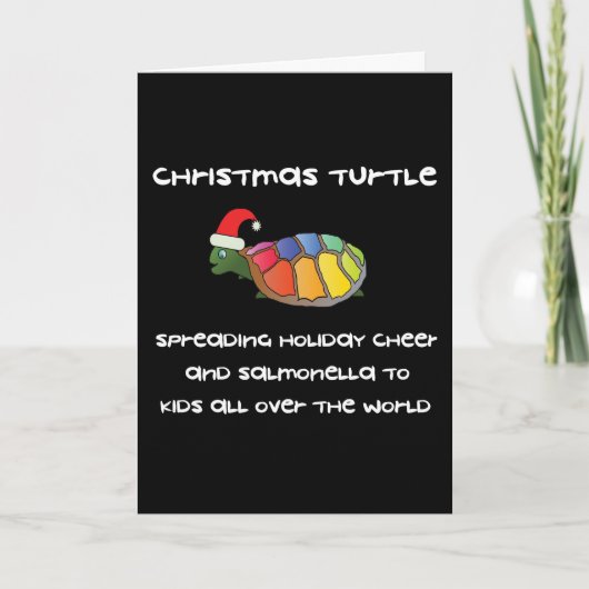 Cartes Pour Fêtes Annuelles Tortue de Noël (Devant)