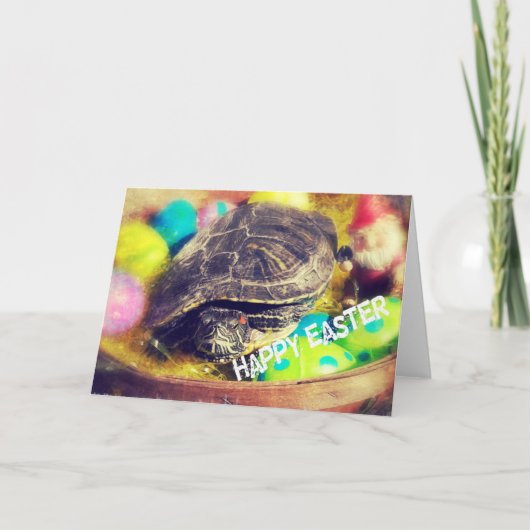 Cartes Pour Fêtes Annuelles Tortue de Pâques (Devant)