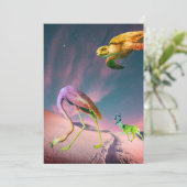 Cartes Pour Fêtes Annuelles Tortue de rennes flamingo (Debout devant)