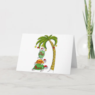 Cartes Pour Fêtes Annuelles Tortue hawaïenne Santa de Noël
