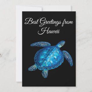 Cartes Pour Fêtes Annuelles Tortue marine avec votre texte personnalisé