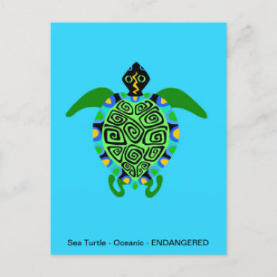 Cartes Pour Fêtes Annuelles TORTUE Mer Mignonne - Amoureux des animaux - bleu