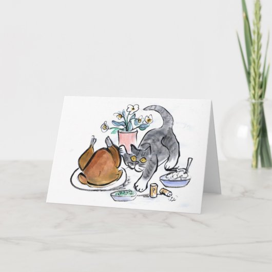 Cartes Pour Fêtes Annuelles Touch the Turkey - chat chat (Devant)