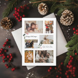 Cartes Pour Fêtes Annuelles Touche de collage photo minimal Holly<br><div class="desc">6 zones photo dans différentes orientations; blanc "cadre" peut être changé à n'importe quelle couleur dans l'éditeur; plus ou échelle des accents holly pour convenir à votre texte et photos. Choisissez aussi vos polices ! Ajoutez un message au dos ou plusieurs photos si vous le souhaitez.</div>