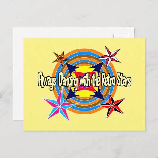 Cartes Pour Fêtes Annuelles Toujours danser avec les stars rétro (Devant / Derrière)