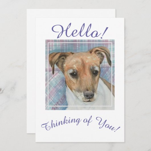 Cartes Pour Fêtes Annuelles Toujours penser à vous Terrier Chiot (Devant / Derrière)