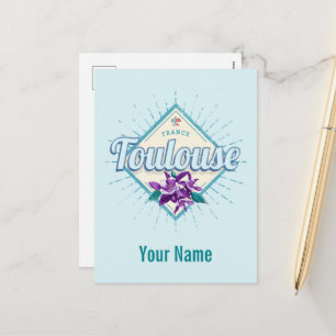 Cartes Pour Fêtes Annuelles Toulouse City France Violets rétro Vintage Souveni