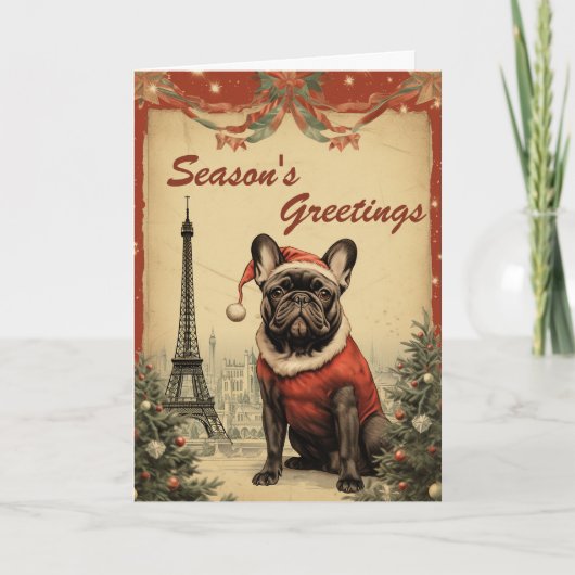 Cartes Pour Fêtes Annuelles Tour Eiffel de Noël (Devant)