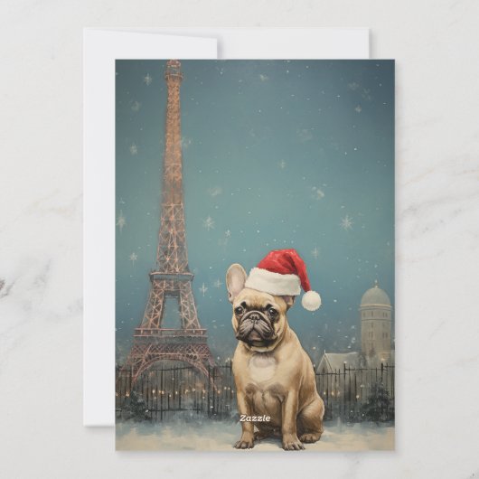 Cartes Pour Fêtes Annuelles Tour Eiffel de Noël (Dos)
