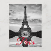 Cartes Pour Fêtes Annuelles Tour Eiffel Noir Blanc Paris Voyage en Europe (Devant)