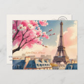 Cartes Pour Fêtes Annuelles Tour Eiffel Paris (Devant / Derrière)