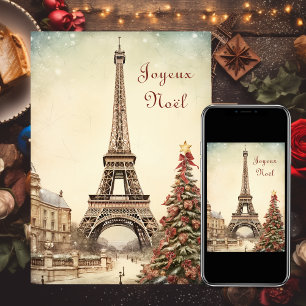 Cartes Pour Fêtes Annuelles Tour Eiffel, Paris Joyeux Noel