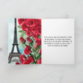Cartes Pour Fêtes Annuelles Tour Eiffel Romantique Roses Rouges Saint Valentin (Intérieur)