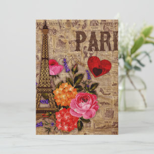 Cartes Pour Fêtes Annuelles Tour Eiffel Vintage