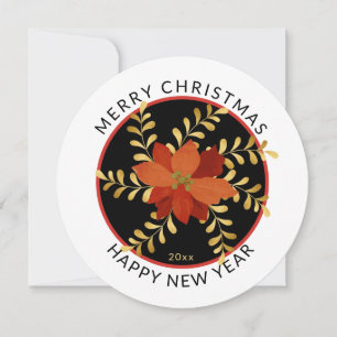Cartes Pour Fêtes Annuelles Tour moderne, Joyeux Noël Stylisé Poinsettia